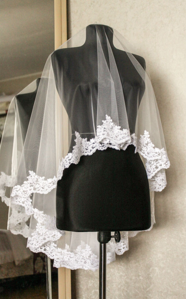 Voile de mariee a 2 couche avec dentelle LILIYA ATELIER #905
