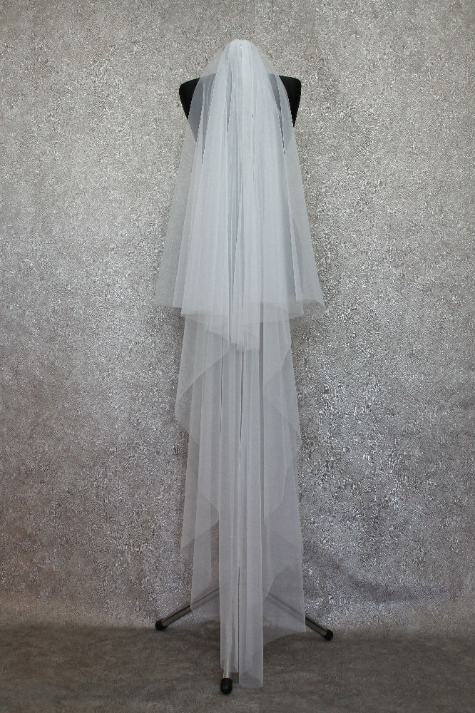 Voile de mariee en tulle doux a deux niveaux (240 cm) #917