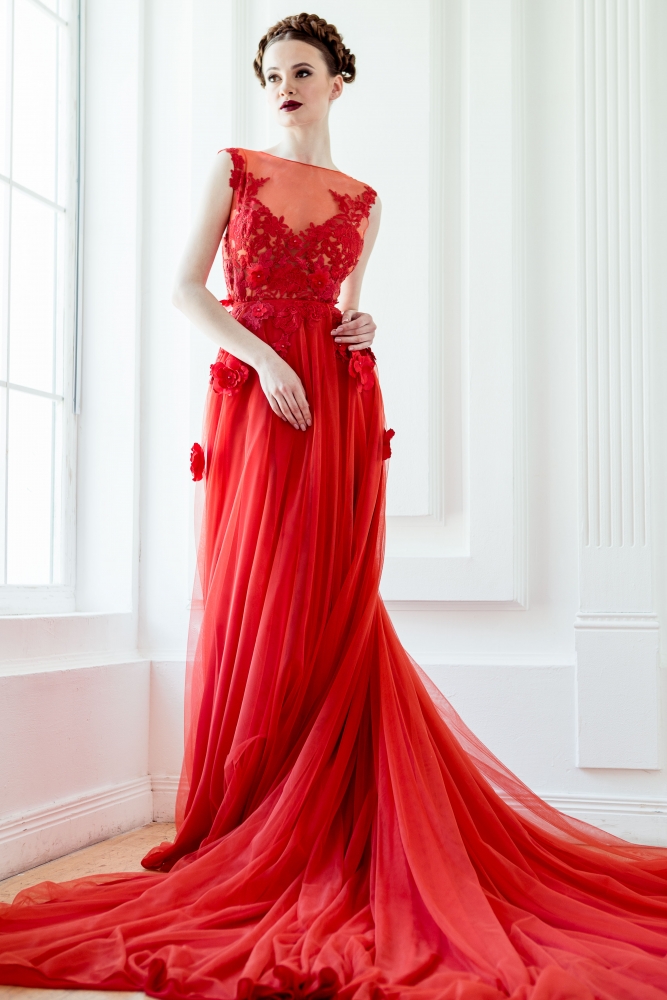 Robe de soiree rouge LILIYA ATELIER #54